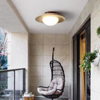 Nordic Minimalist Travertine Round LED Ceiling Light 1-Light
