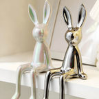 Clavra - Shimmering Ceramic Rabbit Statue