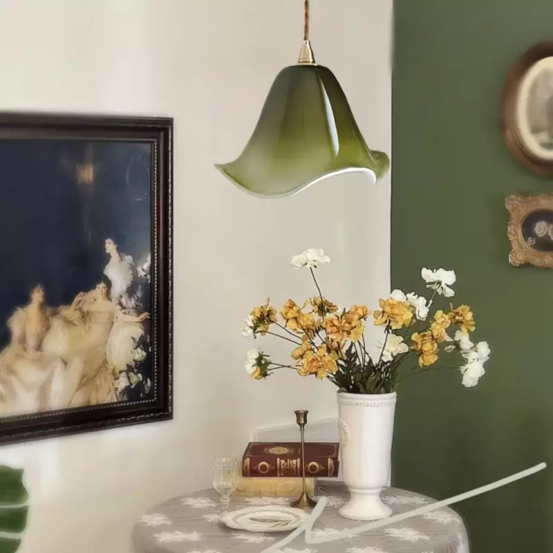 Virendéa - Retro Green Glass Pendant Lamp