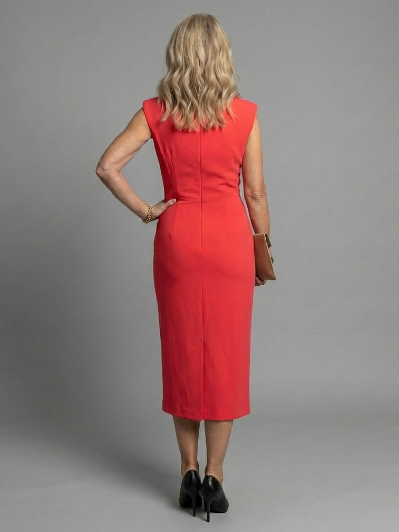 Elegant Midi Dress for Women Front Slit