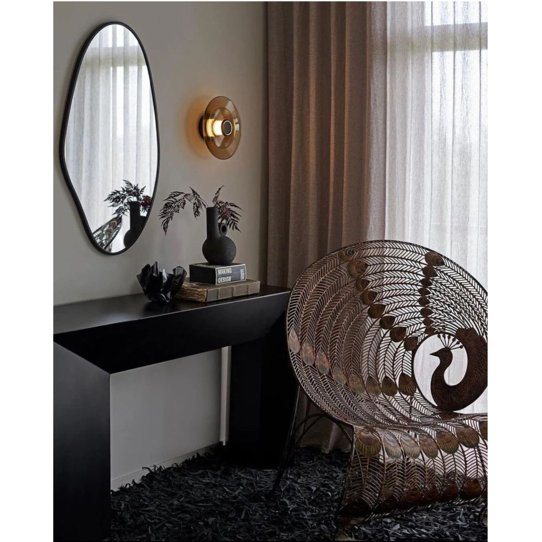 Elysium LED Wandlamp | Indirecte Verlichting, Goud/Amberglass