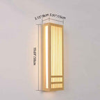 Contemporary Minimalist Solid Wood and Acrylic Rectangular LED Wall Sconce for Living Room
