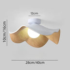 Bela Lotus Ceiling Light | Scandinavian Wood & Iron Flush Lamp