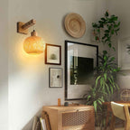 Bela Wall Sconce | Handwoven Rattan & Wood, Warm Ambient Light