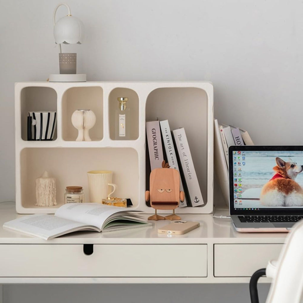 Bela Geometric Organiser Shelf | Versatile Ivory Design