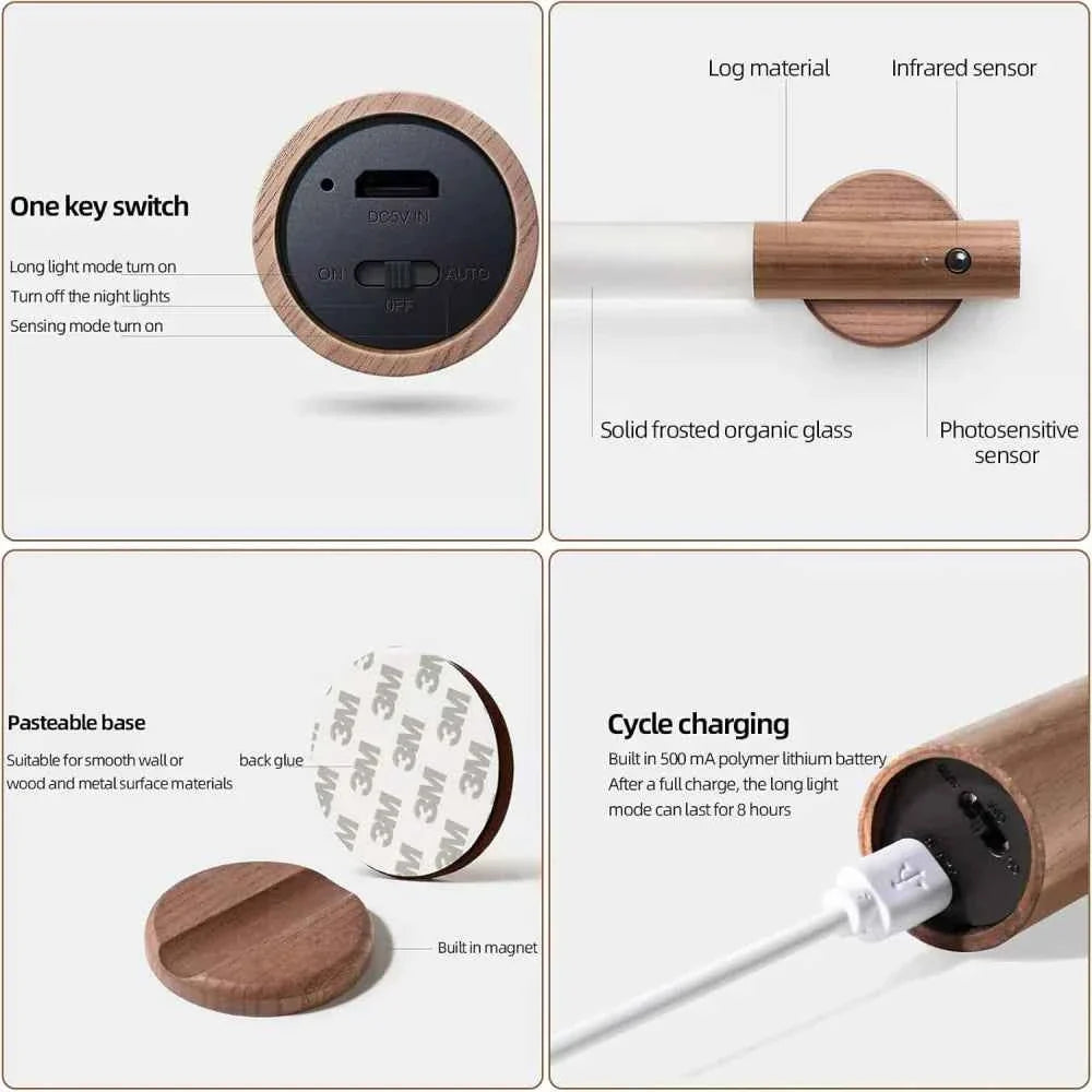 Nora Wireless Wall Lamp | Motion Sensor, USB Rechargeable