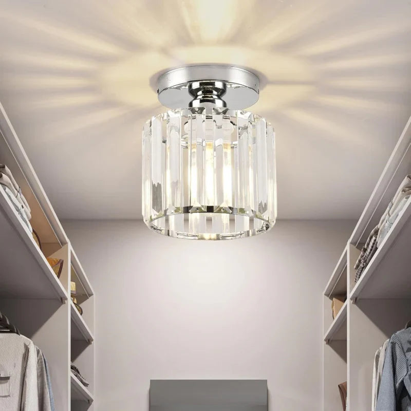 KristallÉtoile: Modern Ceiling Light Brass & Crystal – 1-Light, Easy to Care for Dining Room & Living Room