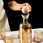 Bela Glass Decanter Set | Borosilicate with 4 Amber Whisky Glasses