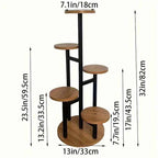 Bela 6-Tier Plant Stand | Solid Wood, Modern Round Design