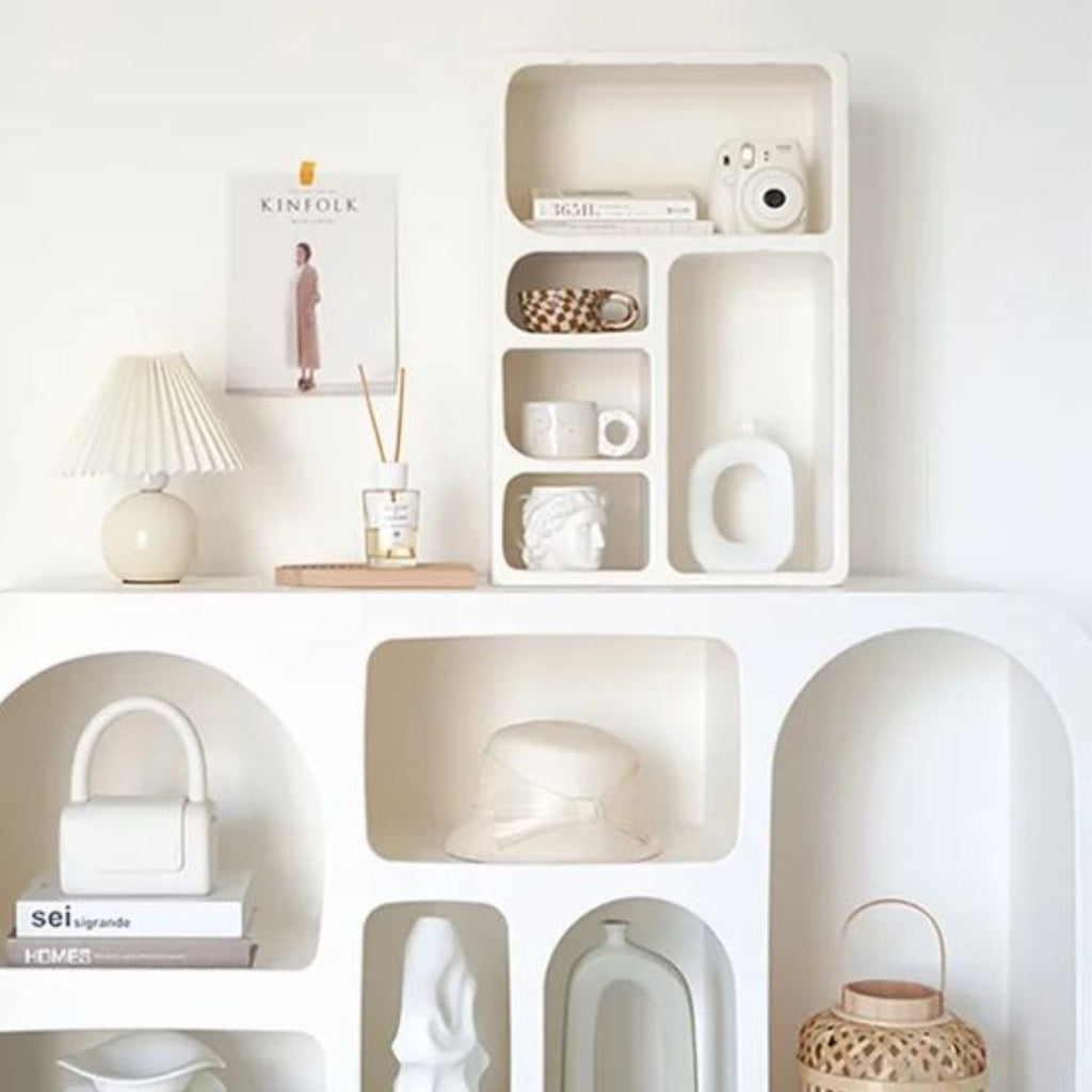 Bela Geometric Organiser Shelf | Versatile Ivory Design