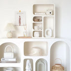 Bela Geometric Organiser Shelf | Versatile Ivory Design