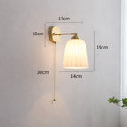 Nordic Brass Ribbed Glass 1-Light Wall Sconce