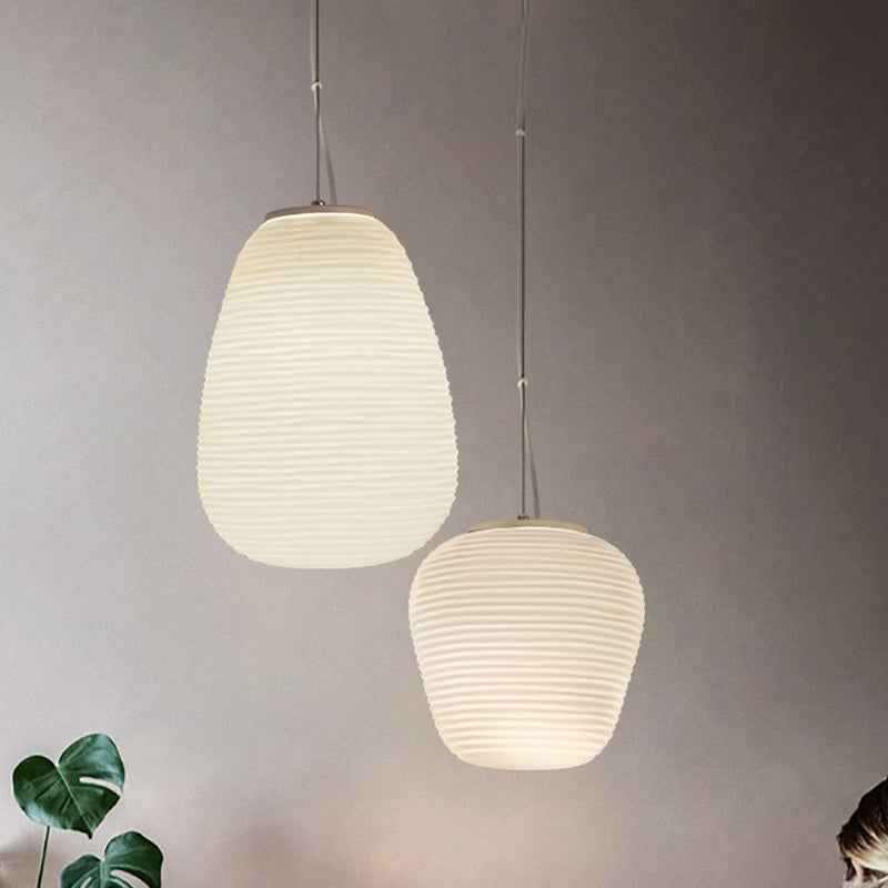 Bento Hanglamp | Geribbeld Glas, E27 Fitting