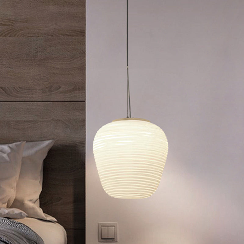 Bento Hanglamp | Geribbeld Glas, E27 Fitting
