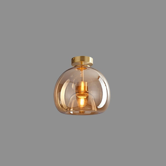 Bela Ceiling Light | Vintage Amber Bubble Glass Shade