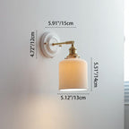 Classic Vintage Round Ceramic and Brass 1-Light Wall Sconce for Living Room