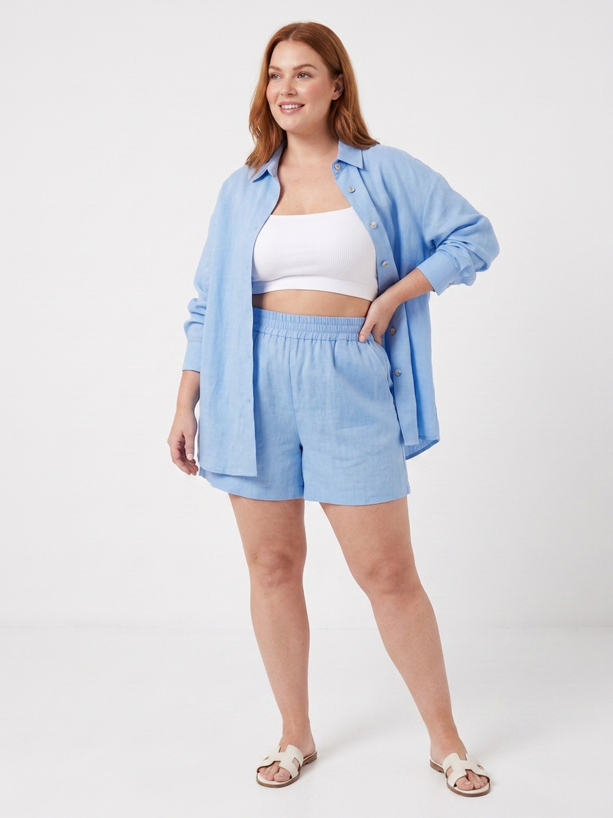 Effortless Two-Piece Set for Women Camisole Shorts Layered
