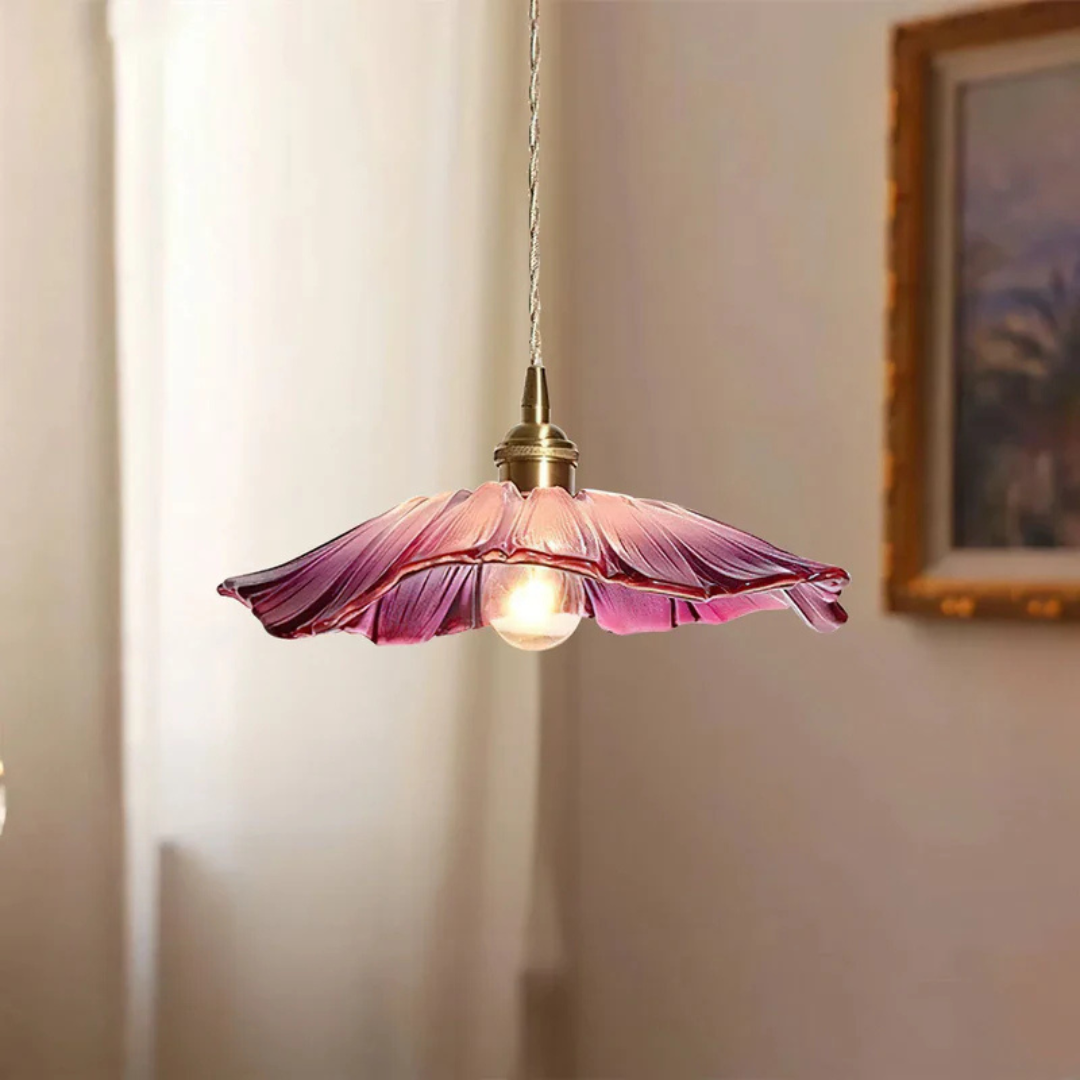 Myloq - Vintage Lotus Glass Hanging Lamp