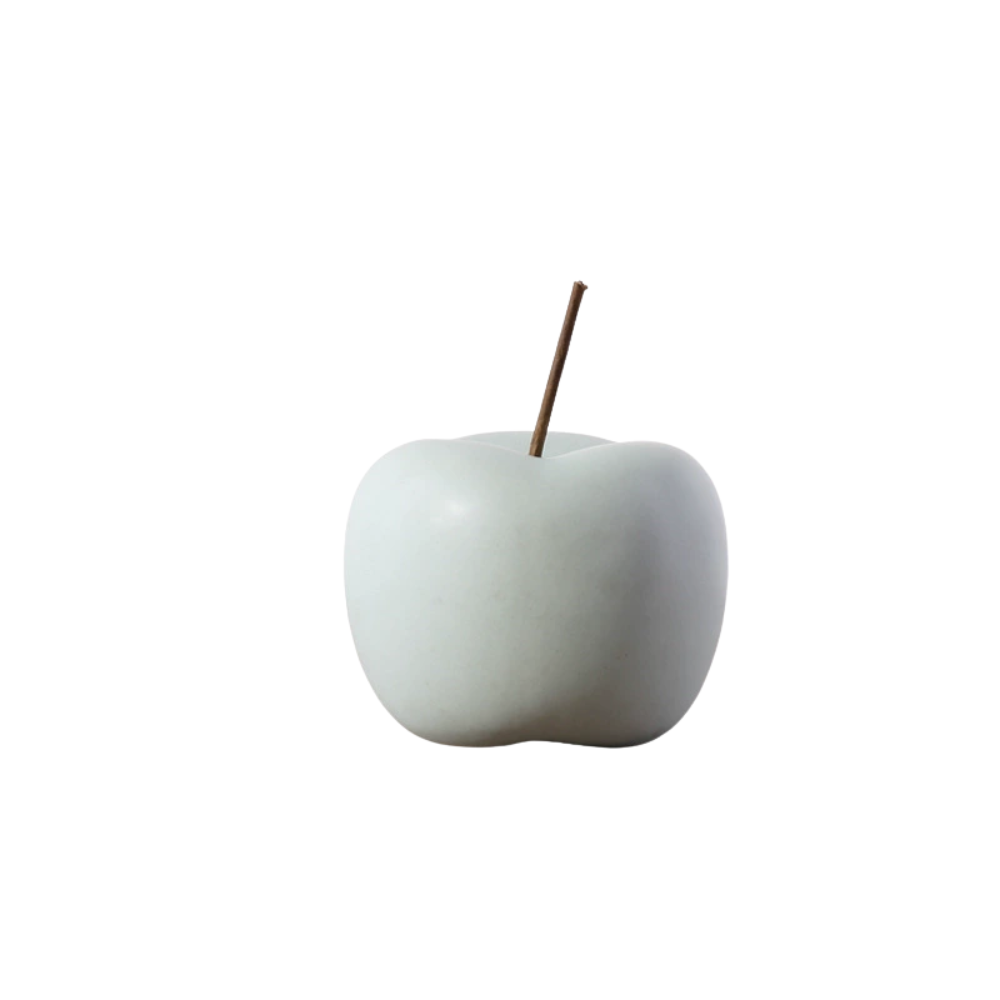 Ceramic Apple Sculpture, Enamel Coating, Apple Shape, Glossy Finish