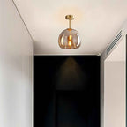 Bela Ceiling Light | Vintage Amber Bubble Glass Shade