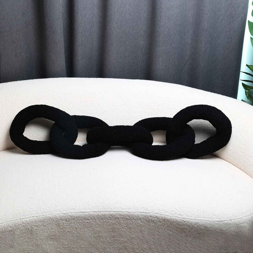 Bela Chain Cushion | Soft Black Design, Modern Nordic Style
