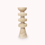 Alfil Candelabrum | Elegant Travertine Candle Holder