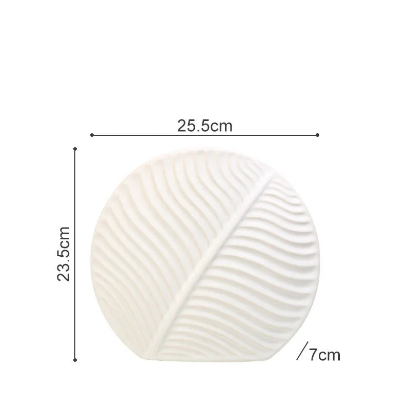 Bela Ceramic Vase | Handcrafted, Scandinavian Design with Leaf Texture