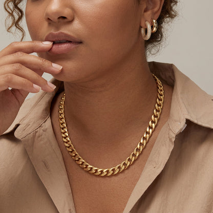 Stylish Curb Chain Necklace for Women Chunky Statement