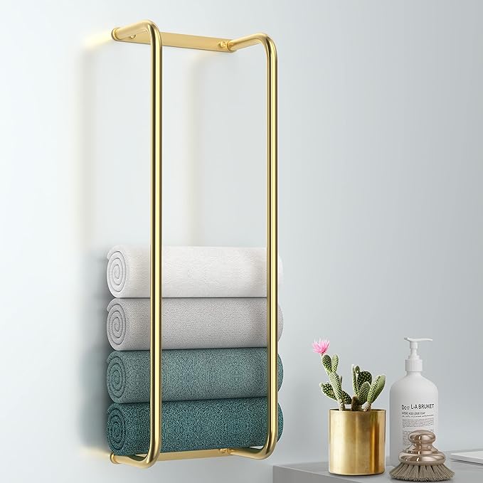 StilRaum: Towel Holder Bathroom – Elegant Wall Mount Made of Stainless Steel, Stable & Decorative for Small Bathrooms