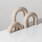 Bela Decorative Arch Figures | Travertine Marble Style, Set of 3