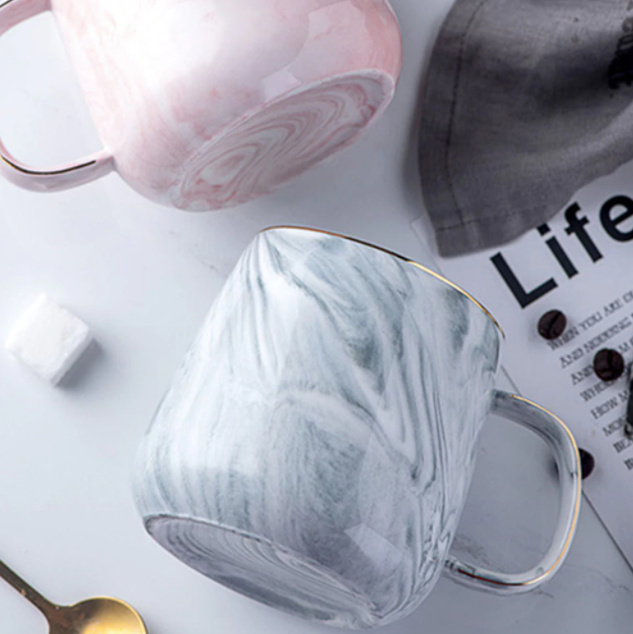 Mira Ceramic Mug | Unique Marble Pattern, Dishwasher Safe