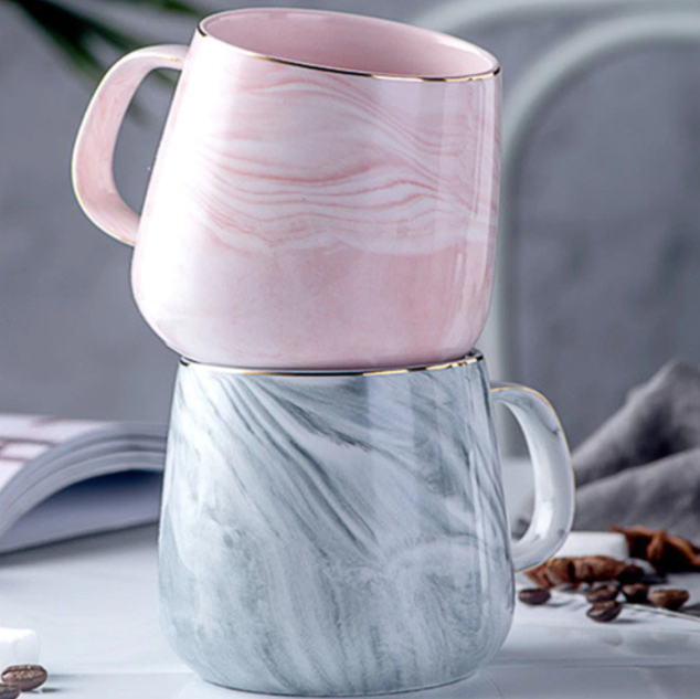 Mira Ceramic Mug | Unique Marble Pattern, Dishwasher Safe