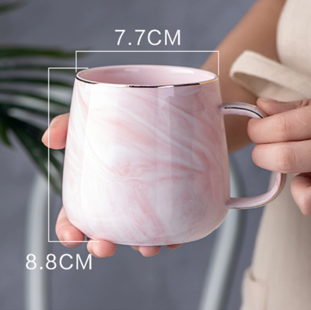 Mira Ceramic Mug | Unique Marble Pattern, Dishwasher Safe