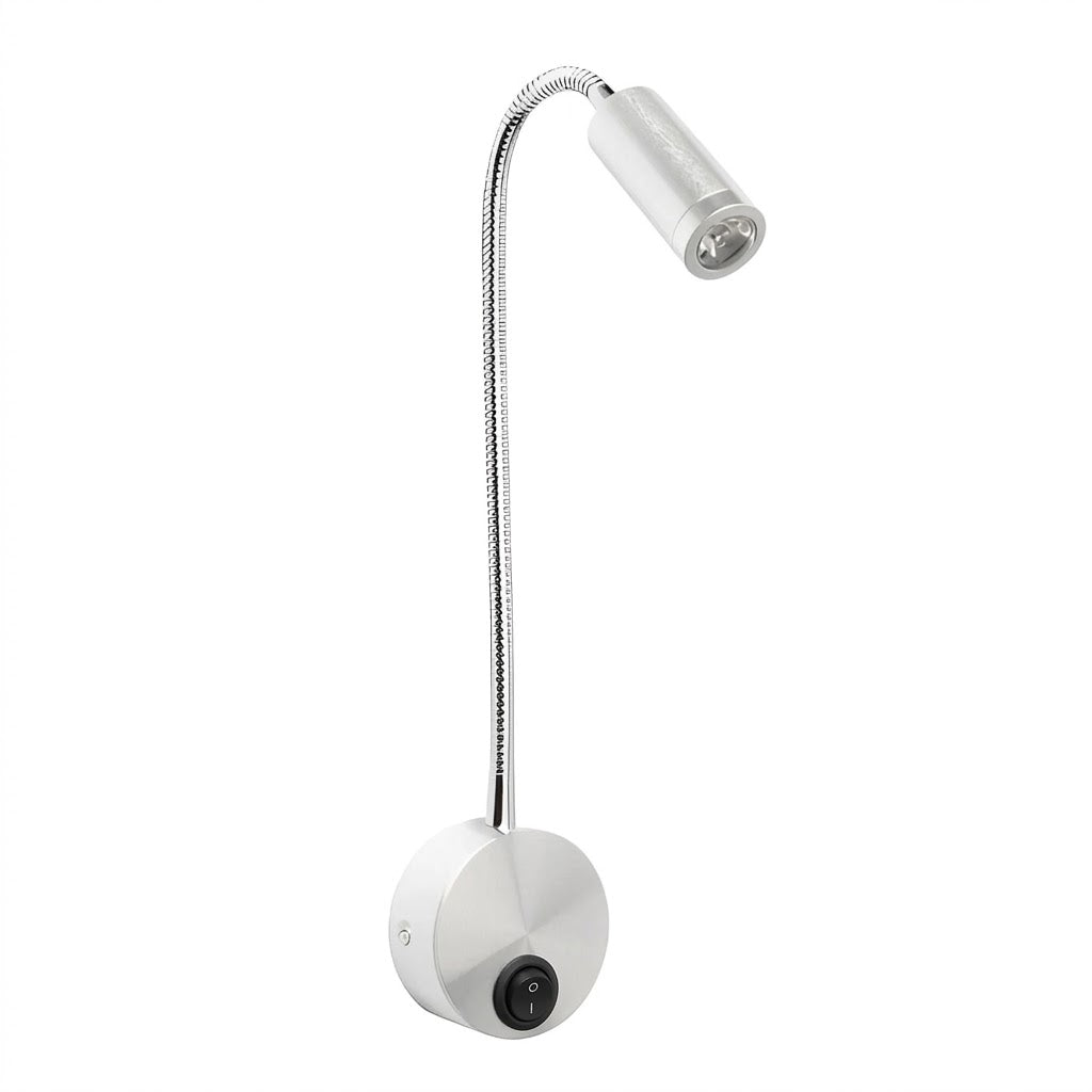 Gooseneck Wall Reading Light, 3W LED, Aluminum Body, 110–240V
