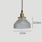 Koda Vintage Hanglamp | Geribbeld Glas met Luxe Koperen Fitting
