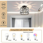Bela Crystal Semi Flush Mount Ceiling Light | Elegant Metal Frame
