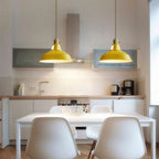 Colorful Barn Shade Pendant Light - Industrial Style, 1-Light Design
