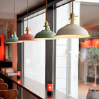 Colorful Barn Shade Pendant Light - Industrial Style, 1-Light Design