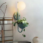 Sphere 1-Light Wall Sconce with Storage Box and Planter Decoration