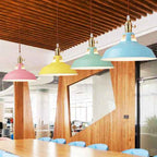 Colorful Barn Shade Pendant Light - Industrial Style, 1-Light Design