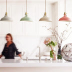 Colorful Barn Shade Pendant Light - Industrial Style, 1-Light Design