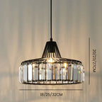 Belo Crystal Pendant Light | Adjustable Height, Matte Black Frame