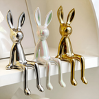 Clavra - Shimmering Ceramic Rabbit Statue