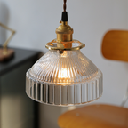 Koda Vintage Hanglamp | Geribbeld Glas met Luxe Koperen Fitting