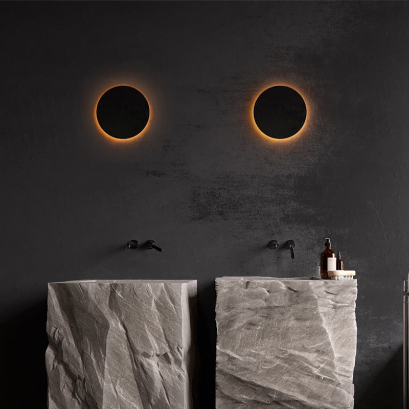 Modern Minimalist Round LED Wall Sconce IP65 Outdoor 1-Light