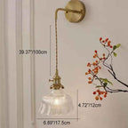 Nordic Minimalist Copper and Glass 1-Light Wall Sconce