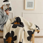 Bela Chenille Plaid Blanket | Floral Design, Soft Velvet