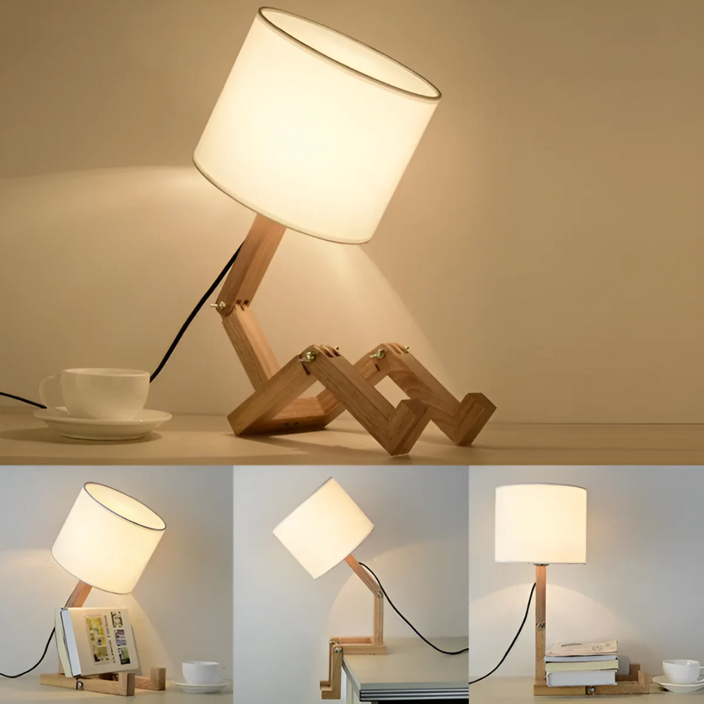 Rilo Table Lamp | Adjustable Wooden Design, Soft Warm Glow