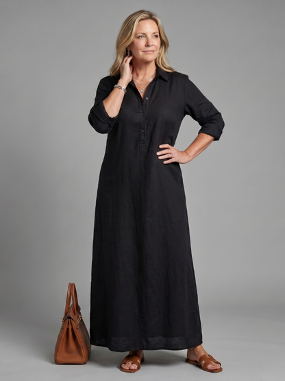 Effortless Shirt Maxi Dress for Women Long Sleeve
