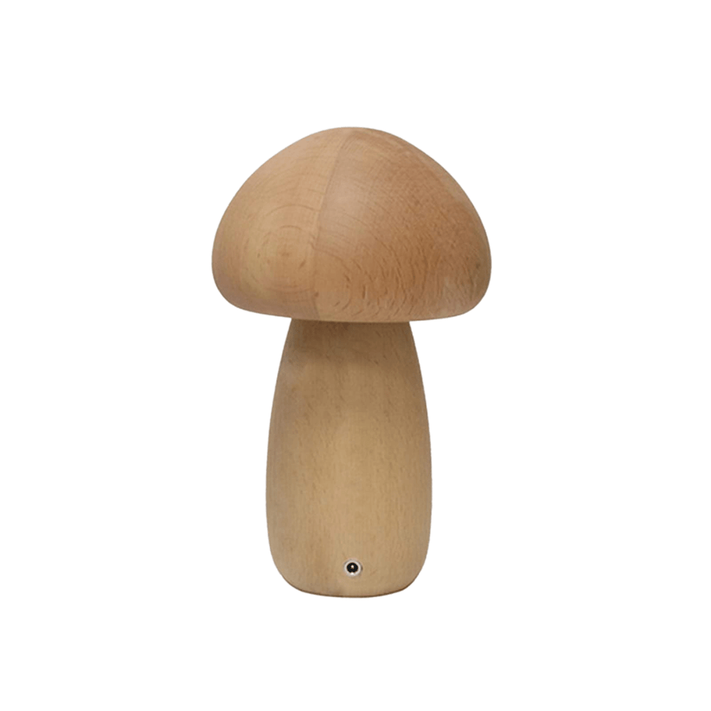 Boreal Mushroom Lamp | Natural Wood, Touch Control Dimming